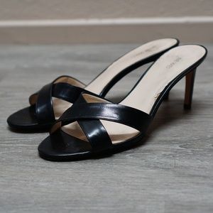 NINE WEST♥️ Allto Kitten Heel Slide Black Leather